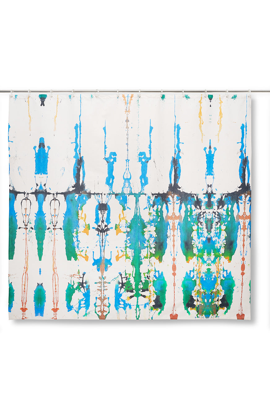 Artist Cotton Shower Curtain "Eden" by Alexander Bühler – ZigZagZurich