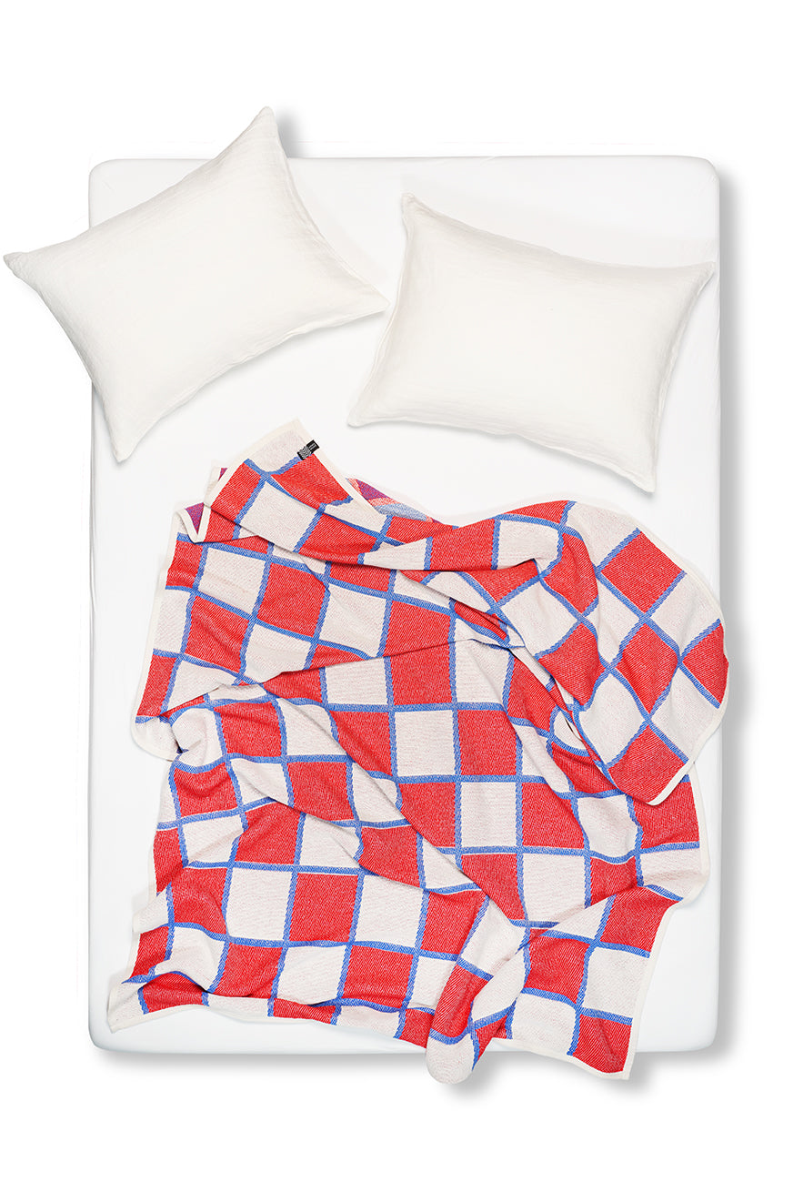 Couvrelit / couverture en coton "Karo" XL ZigZagZurich