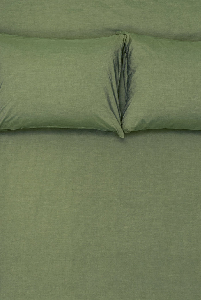 Vintage Egyptian Cotton Bedding in Moss Green Color