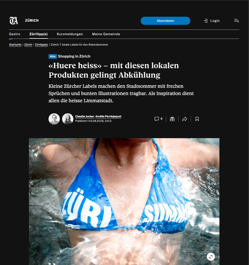 ZigZagZurich présenté dans le Tages-Anzeiger
