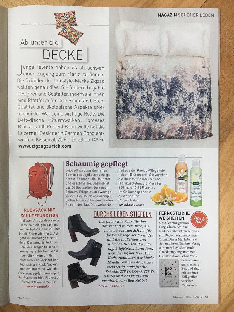 Schweizer Familie x ZigZagZurich - Stormclouds Bedding From Carmen Boog