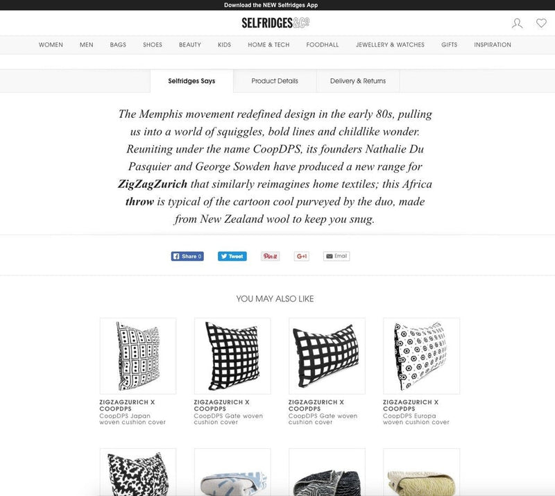 Selfridges x ZigZagZurich x CoopDPS - Live now in Store