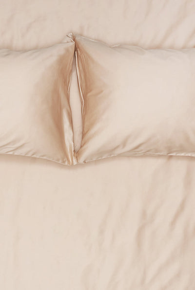 Ägyptische Baumwollsatin Bettwäsche in Apricot