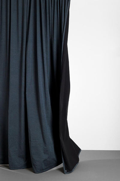 Vorhänge aus Baumwoll & Leinen „Belize“ in Blau & Schwarz