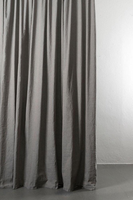 Cotton & Linen Curtains "Belize" in Light Blue & Grey Colors