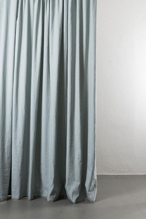 Cotton & Linen Curtains "Belize" in Light Blue & Grey Colors