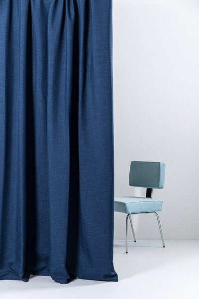 Blackout Curtains (Linen Optic) in Blue Color