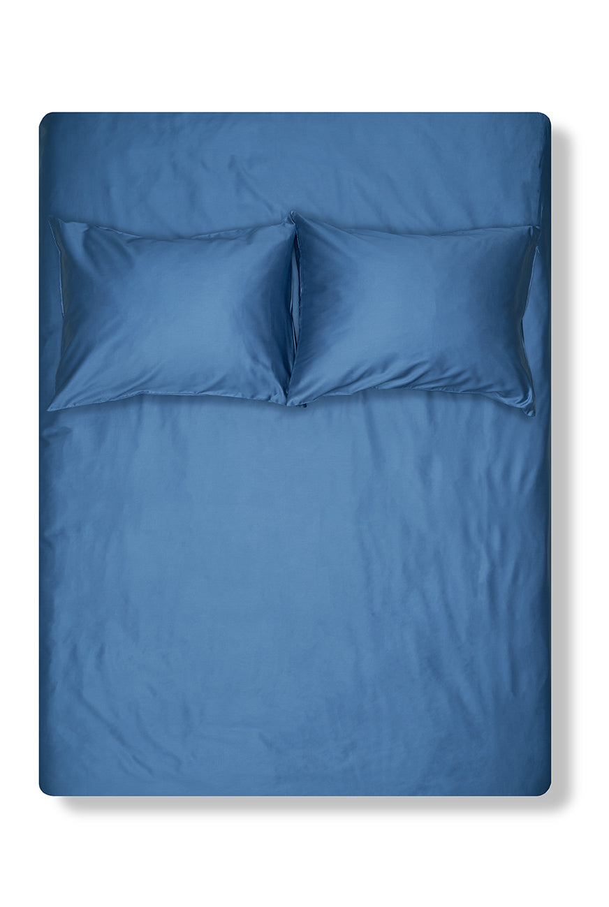 Ägyptische Baumwoll-Satin Bettwäsche – Blau – ZigZagZurich