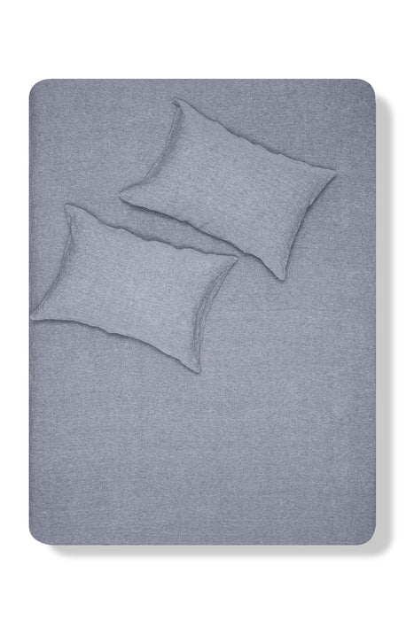 Linen Bedding Melange in Blue Color