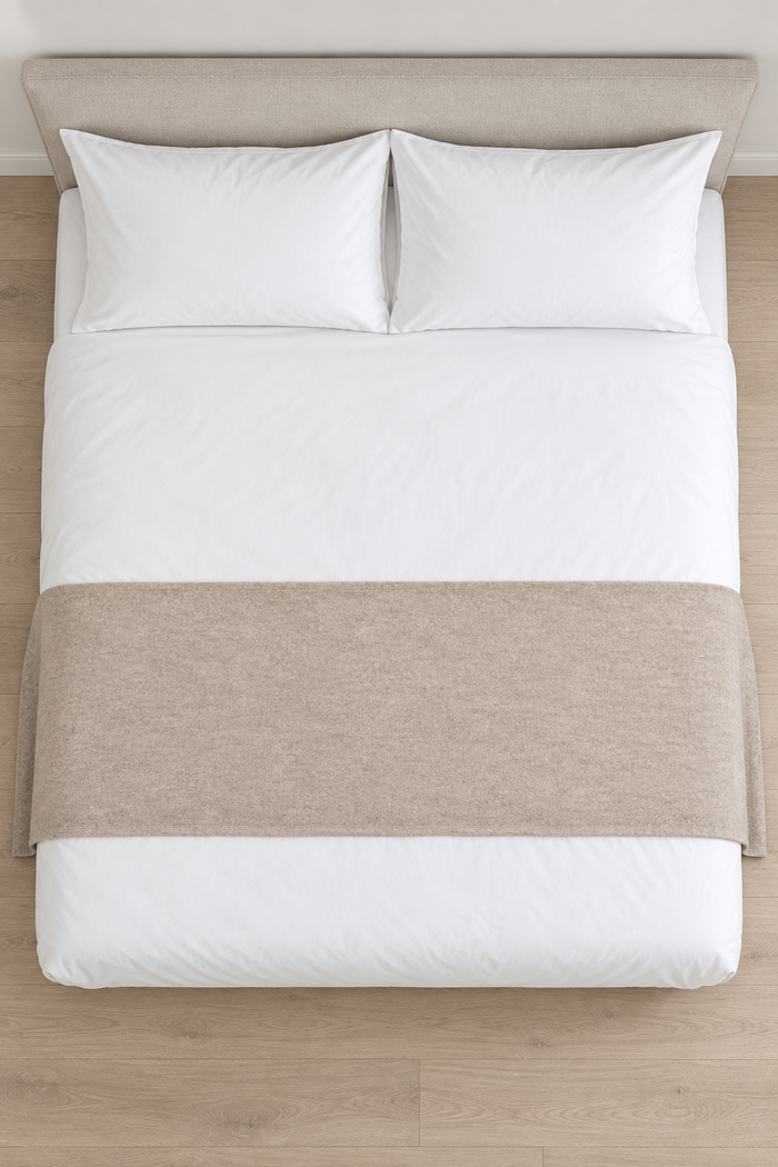 Eco Cashmere Bed Runner in Sand Brown