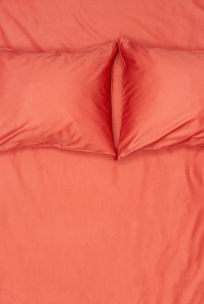 Ägyptische Baumwollsatin Bettwäsche in Coral