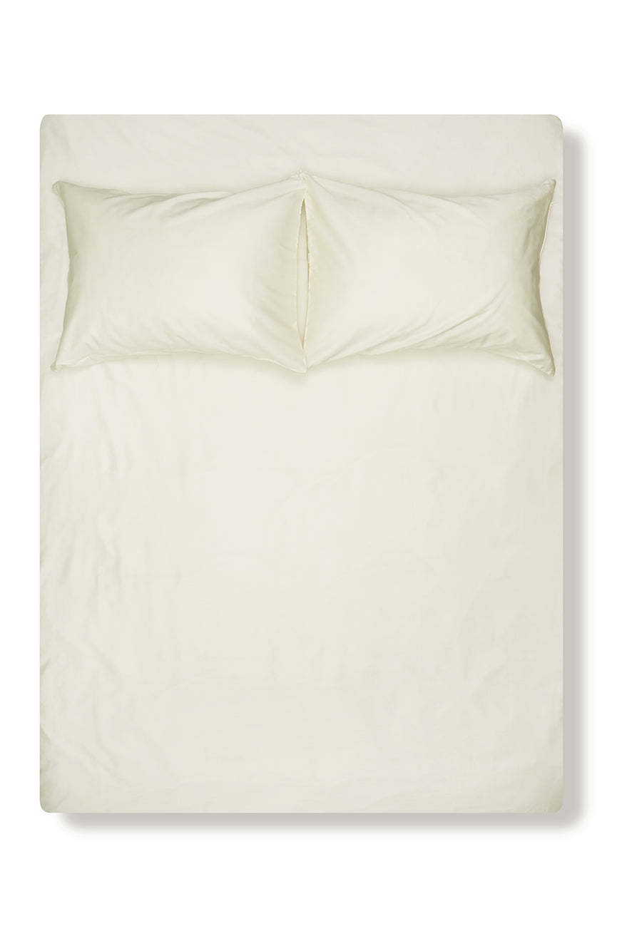 Ägyptische Baumwoll-Satin Bettwäsche – Creme Weiss – ZigZagZurich