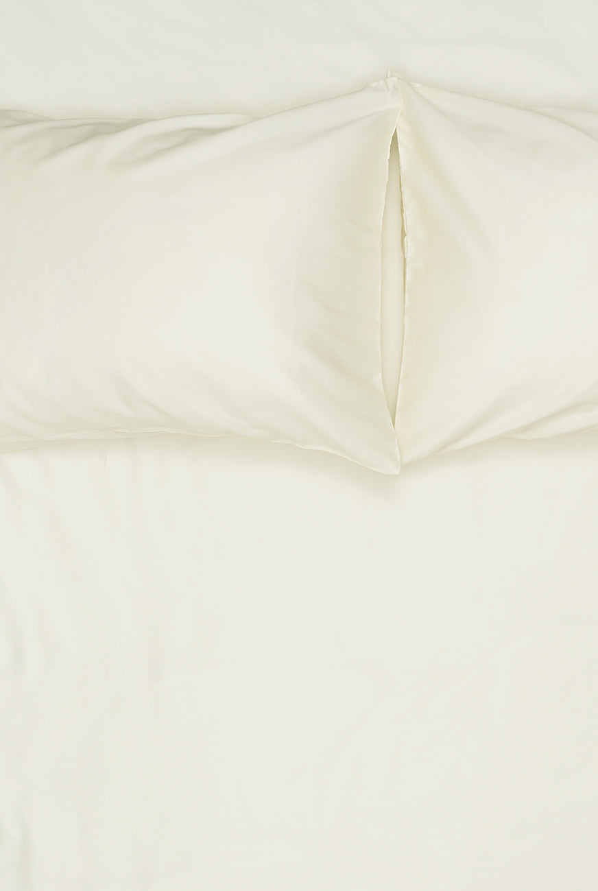 Ägyptische Baumwoll-Satin Bettwäsche – Creme Weiss – ZigZagZurich