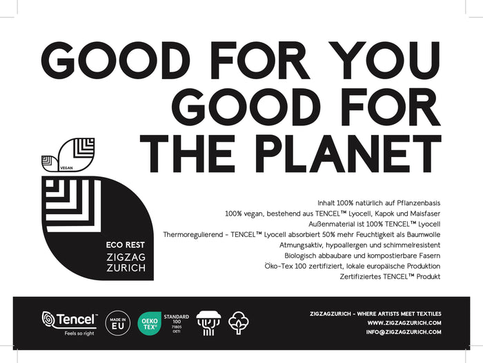 Eco Rest Pillows by Lyocell and Kapok 100% Plant Based