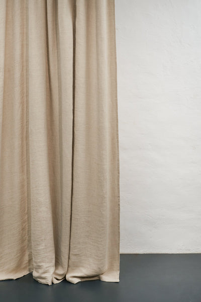 Linen Curtains Panama Weave in Flax Color