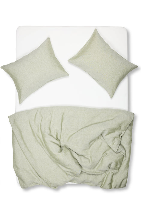 Linen Bedding "Light Melange" in Green Colour