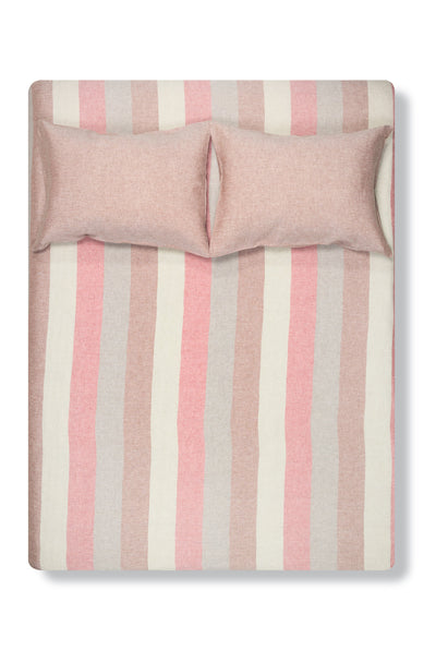 Leinen bettwäsche Riviera gestreift in Farbe Burgund - Garngefärbt