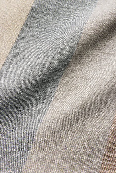 Linen Curtains Riviera Stripe in Grey Color