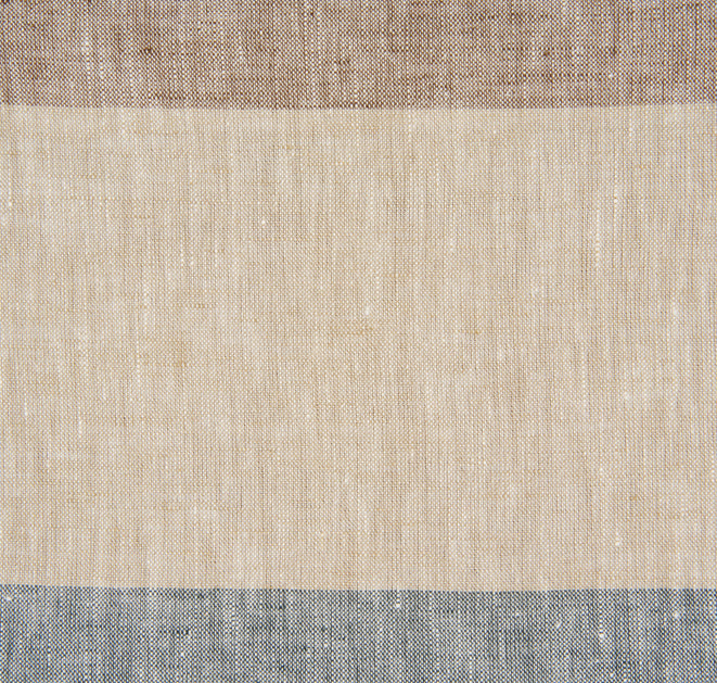Linen Curtains Riviera Stripe in Grey Color