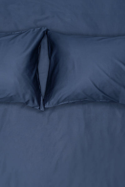 Ägyptische Baumwollsatin Bettwäsche in Marineblau