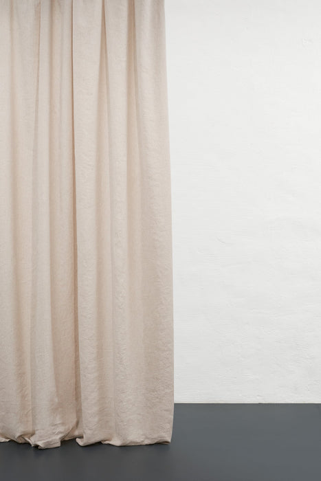 Melange Linen Curtains in Sand Color