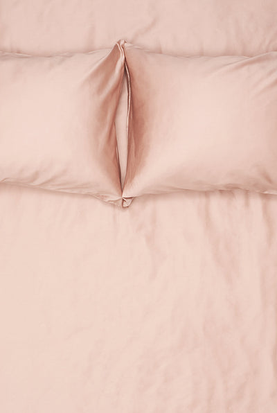 Ägyptische Baumwollsatin Bettwäsche in Misty Rose