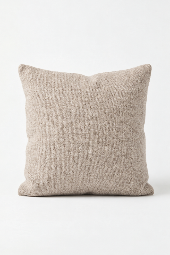 Eco Cashmere Cushion in Sand Brown