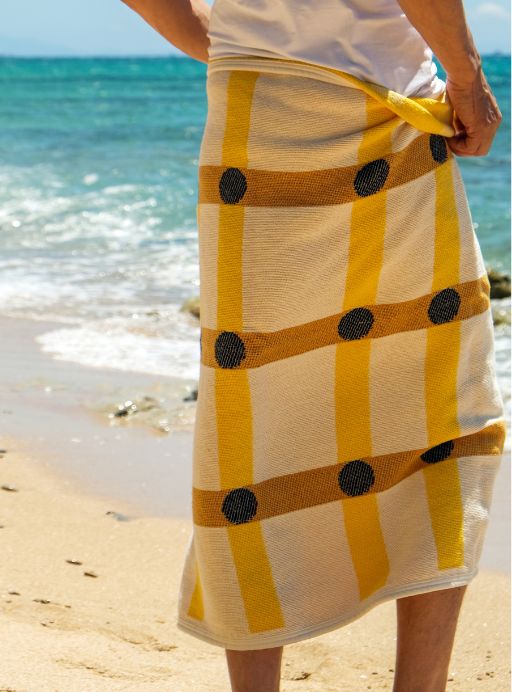Cotton Beach Towel / Mini Blanket “Straw” by Leonie Bos – ZigZagZurich