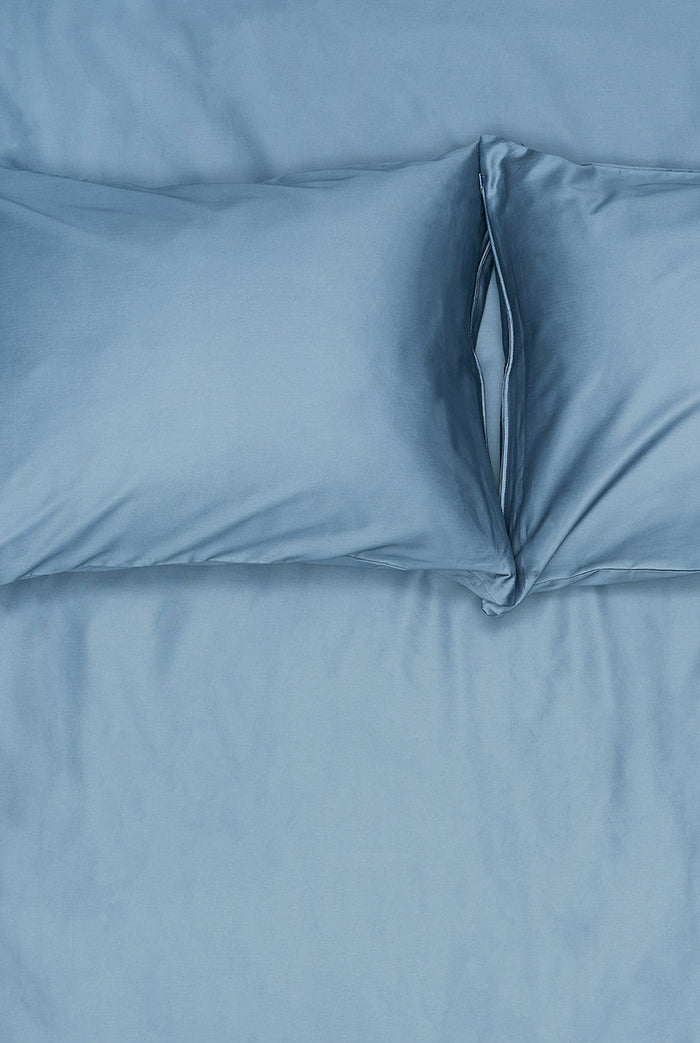 Egyptian Cotton Sateen Bedding in Steel Color