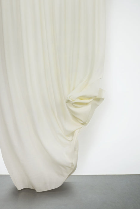 Trevira Outdoor Curtains with Linen Effect in Natural Color
