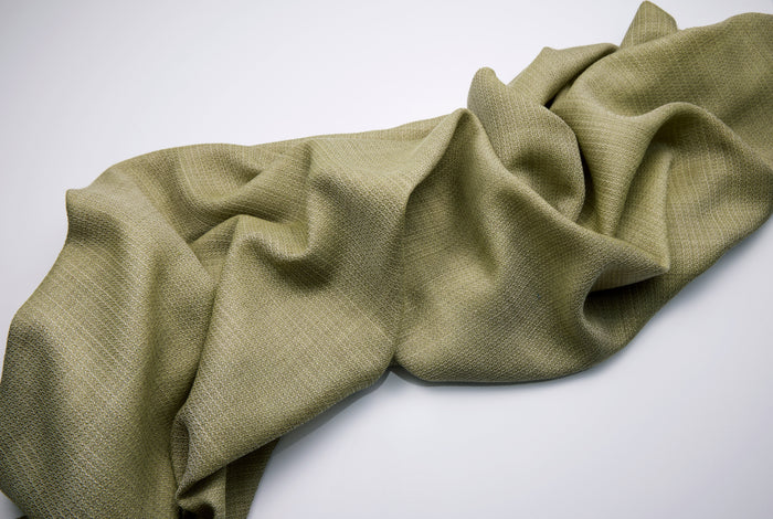 Trevira Outdoor Curtains with Linen Effect in Olive Color