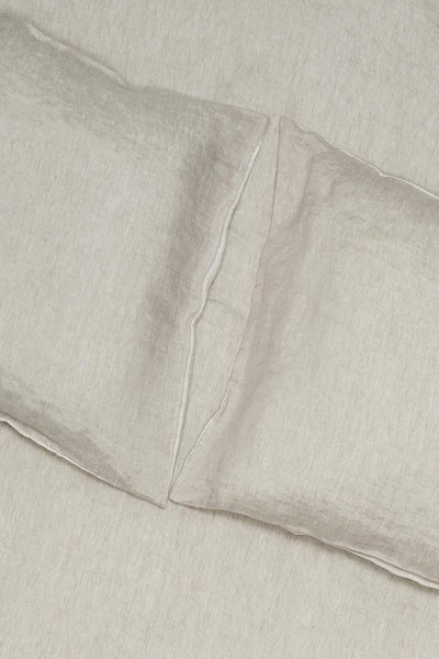 Linen Bedding Two Tone Stonewashed in Grey Color