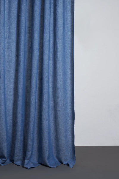 Linen Curtains Two Tone Stonewashed in Denim Color