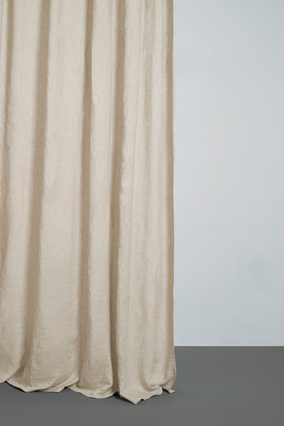LINEN CURTAINS TWO TONE STONEWASHED IN SAND COLOR