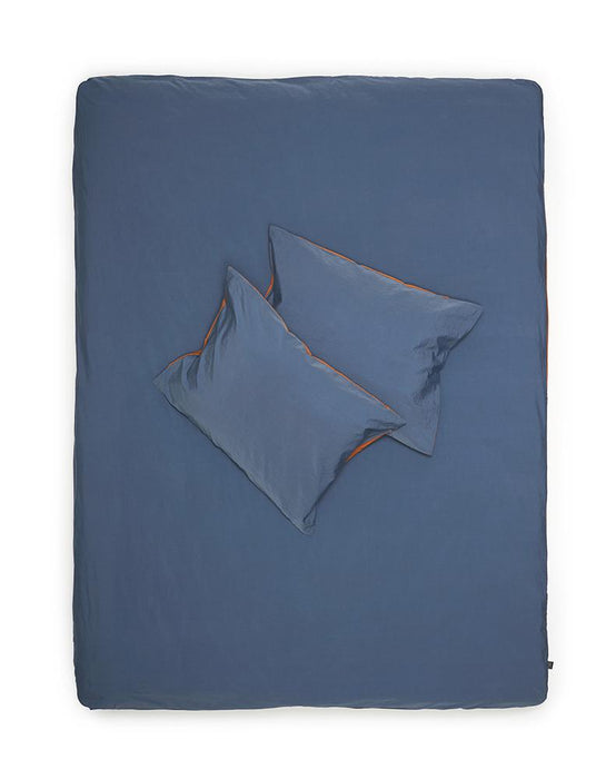 Vintage Egyptian Cotton Bedding in Two Tone Blue & Amber Colors