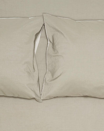 Vintage Egyptian Cotton Bedding in Two Tone Grey & Feather Grey Colors