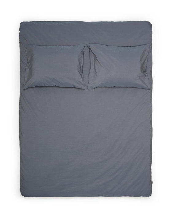 Vintage Egyptian Cotton Bedding in Two Tone Petrol & Denim Colors
