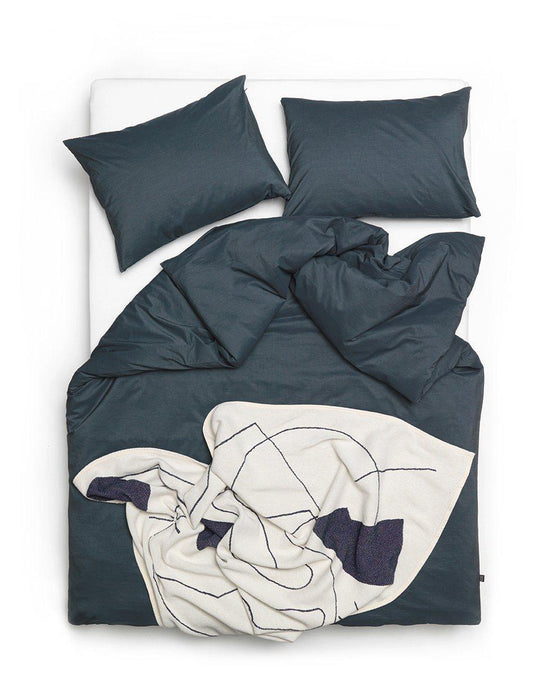 Vintage Egyptian Cotton Bedding in Denim Color