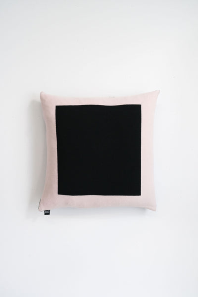 Cushion Cashmere and Merino Wool - Geometric Black / Pink