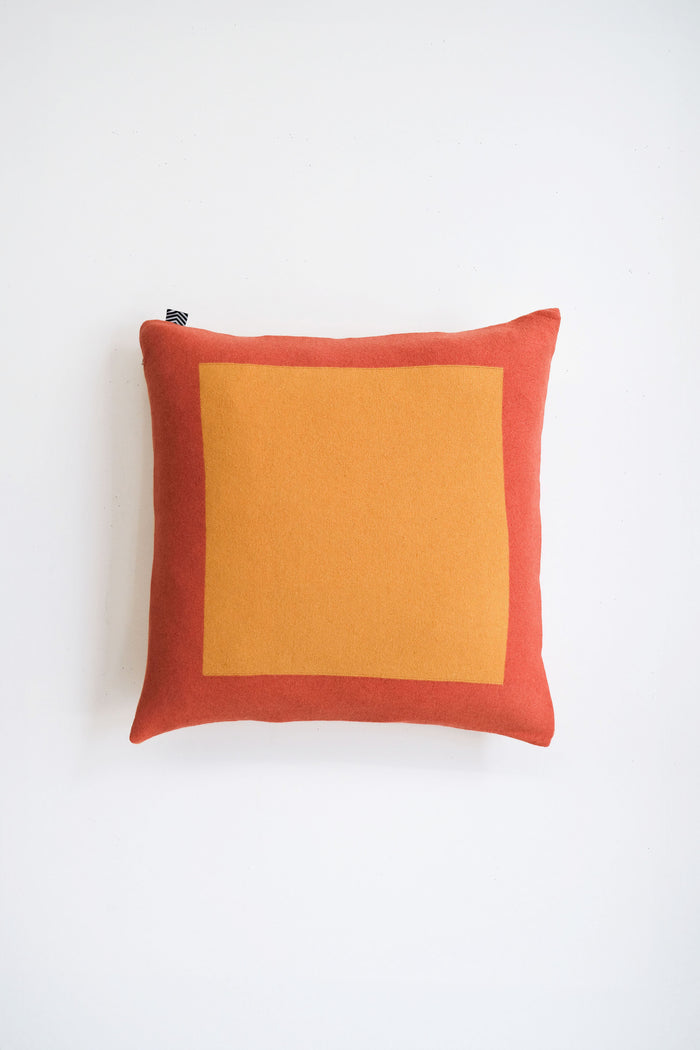 Sofakissen aus Kaschmir und Merinowolle - Geometrisch Gelb / Orange