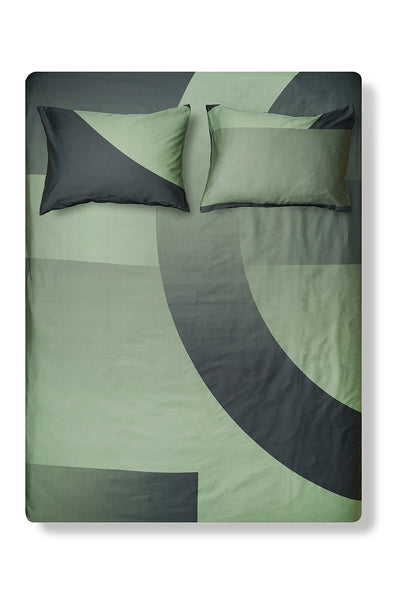Künstler Bettwäsche "Bedtime Tangents Nightly Green" von Dario Cortese