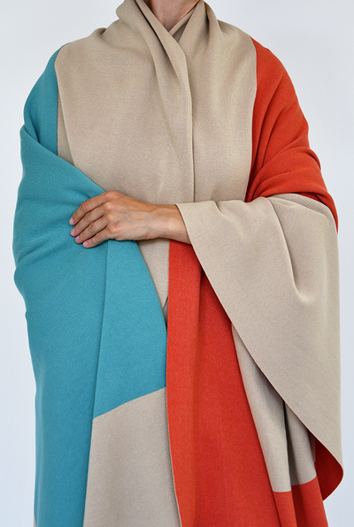 Knit Cotton Blanket "Two Fold Taupe Beige" by Michele Rondelli