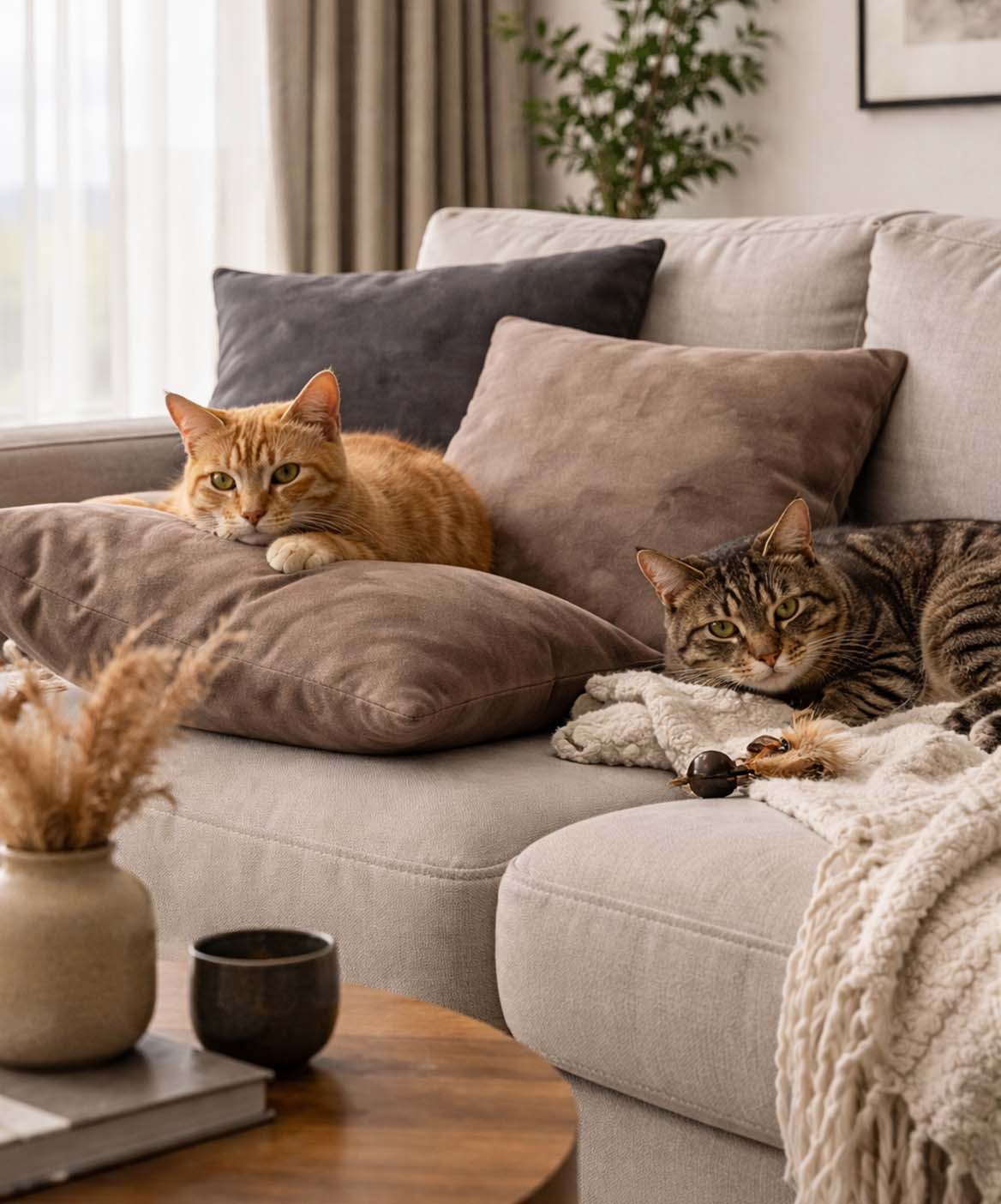 Rideaux anti-griffes pour chats: tissus durables et resistants