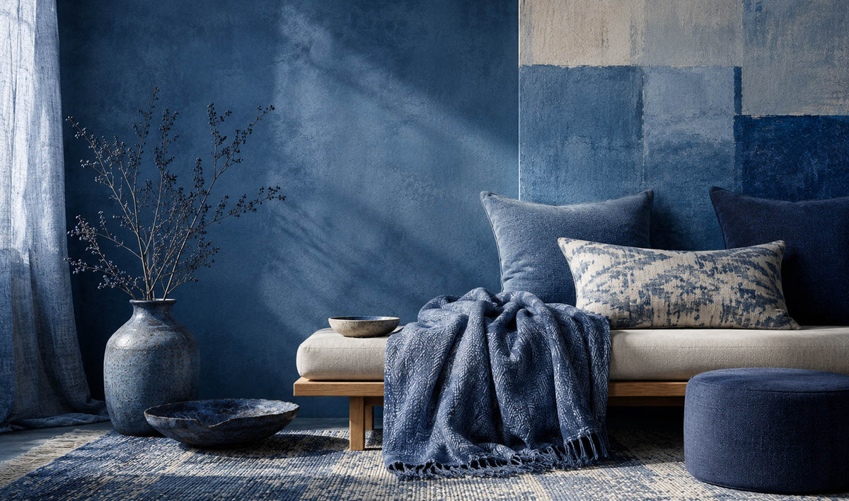 Blue Through Art, Craftsmanship and Contemporary Textile Design