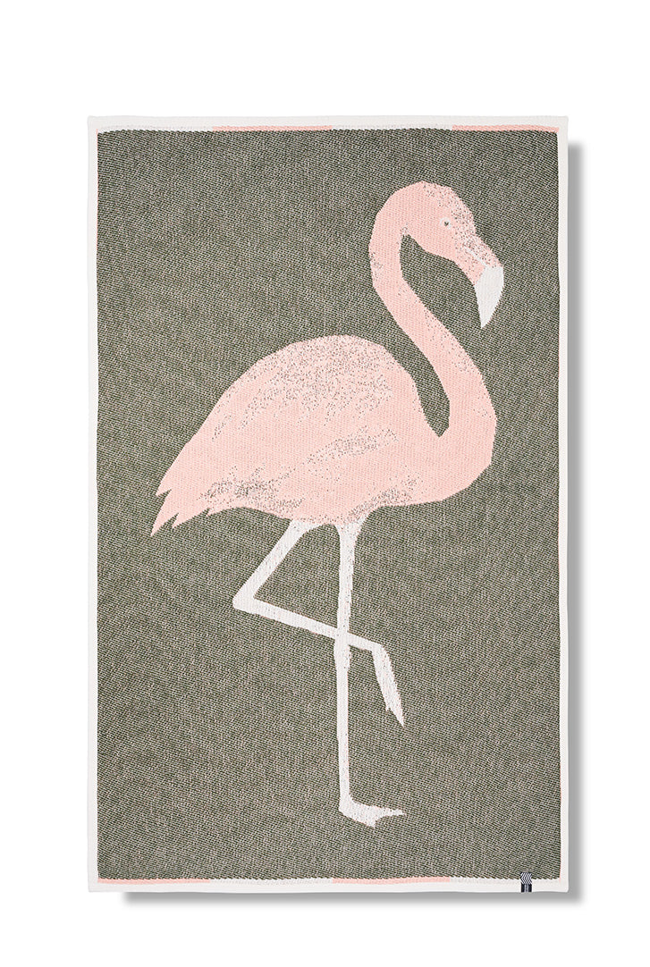 Cotton Beach Towel & Mini Blanket “Flamingo” by Michele Rondelli