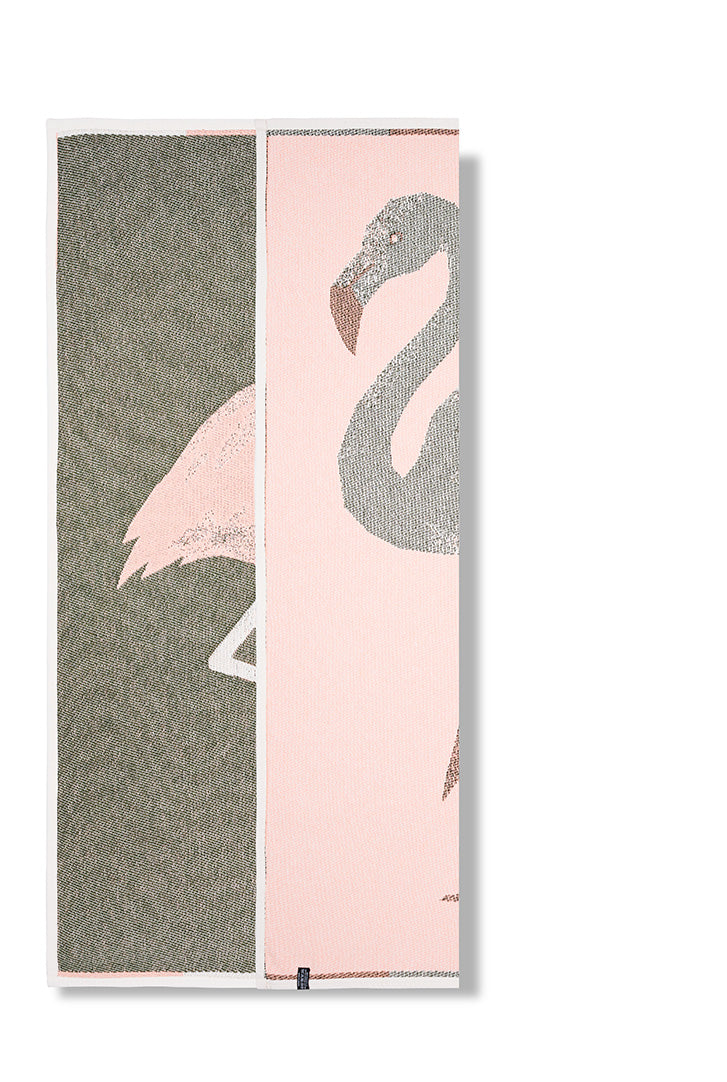 Cotton Beach Towel & Mini Blanket “Flamingo” by Michele Rondelli