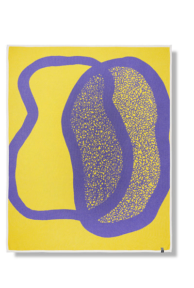 Couverture en coton "Merging Islands" Yellow de Roland Schär