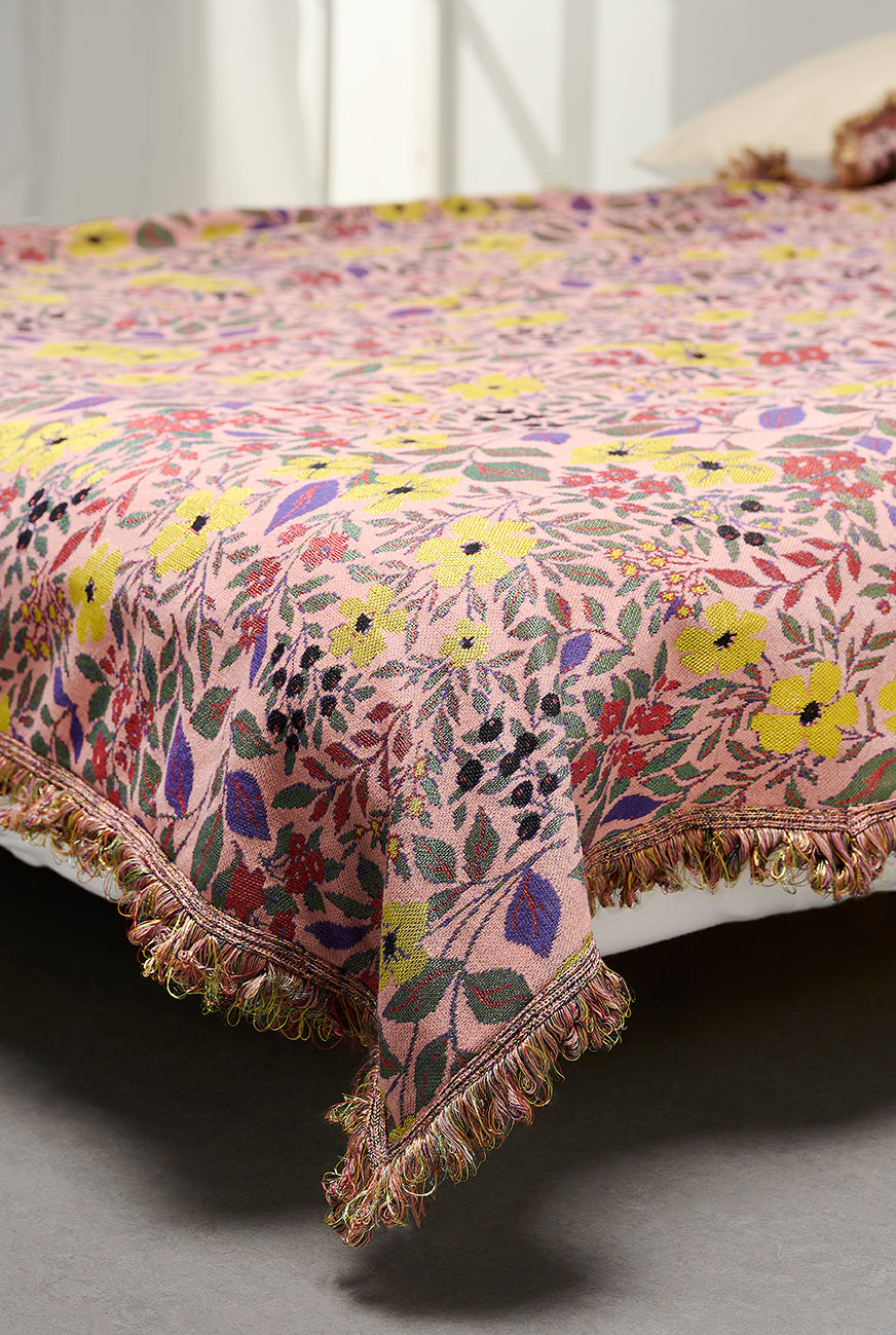 Carmelina Decke oder Tagesdecke – Pink Bloom – ZigZagZurich