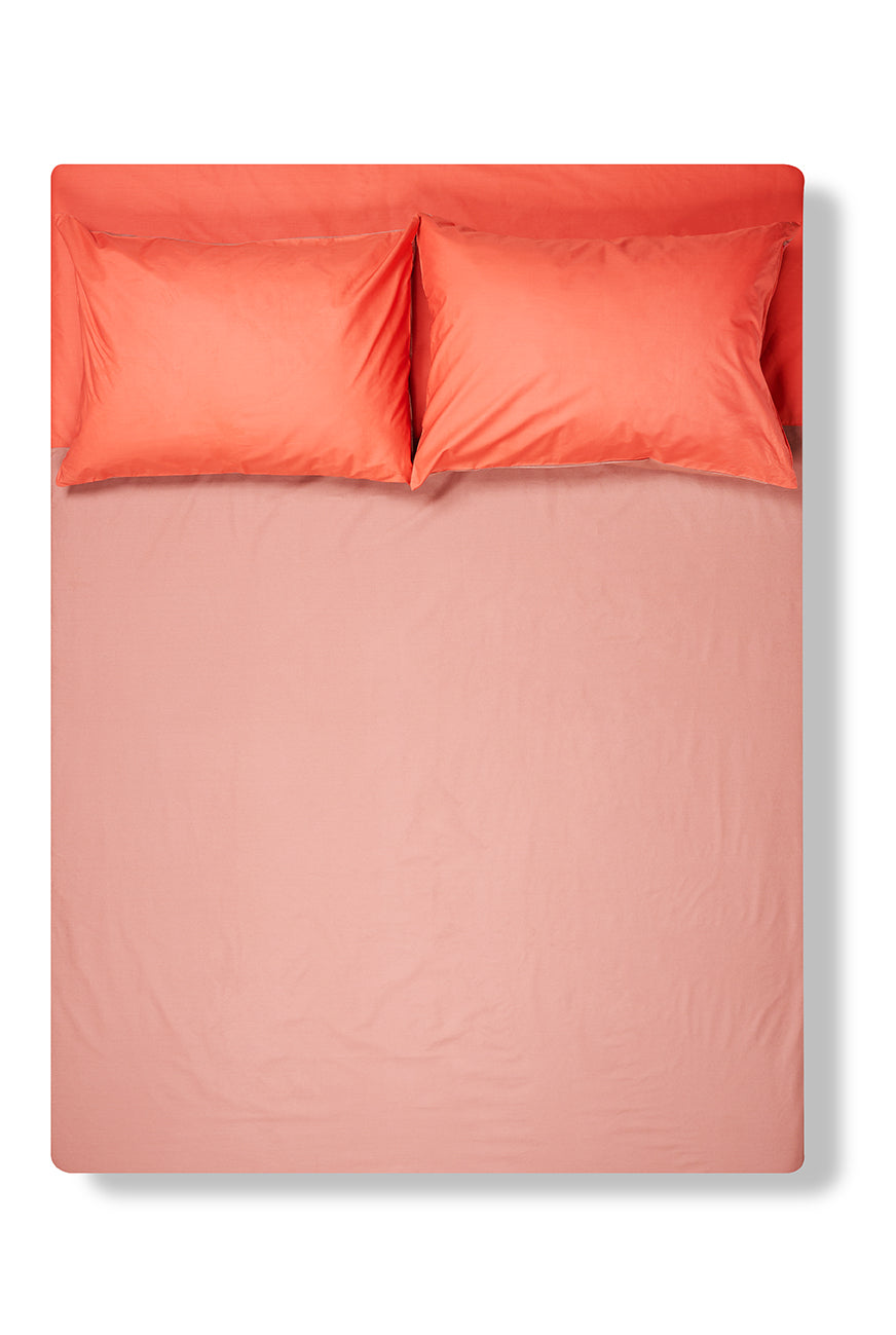 Percale Cotton Summer Cuff Sheet – Red Earth / Lobster – ZigZagZurich