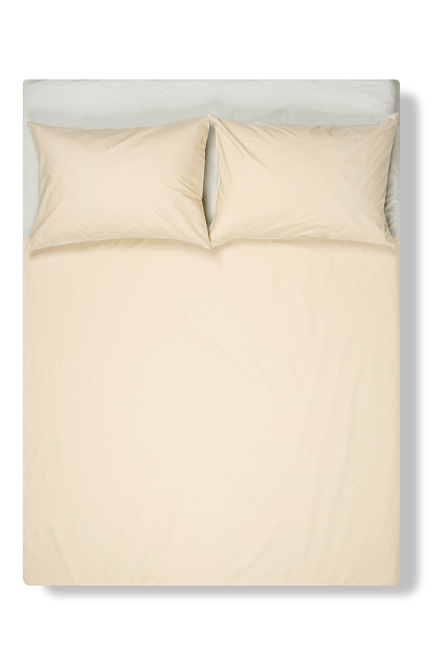 Percale Cotton Summer Cuff Sheet – Sand / Light Grey – ZigZagZurich